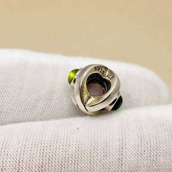 EUC Pandora 790127PE Sterling Silver Peridot Eye Bead/Charm - Retired! - Picture 6 of 7